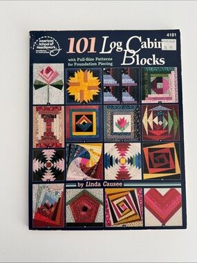 101 Log Cabin Blocks Quilting Book - Navy Cover